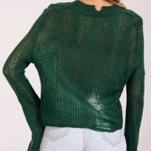 6114 Green Plain Sweater